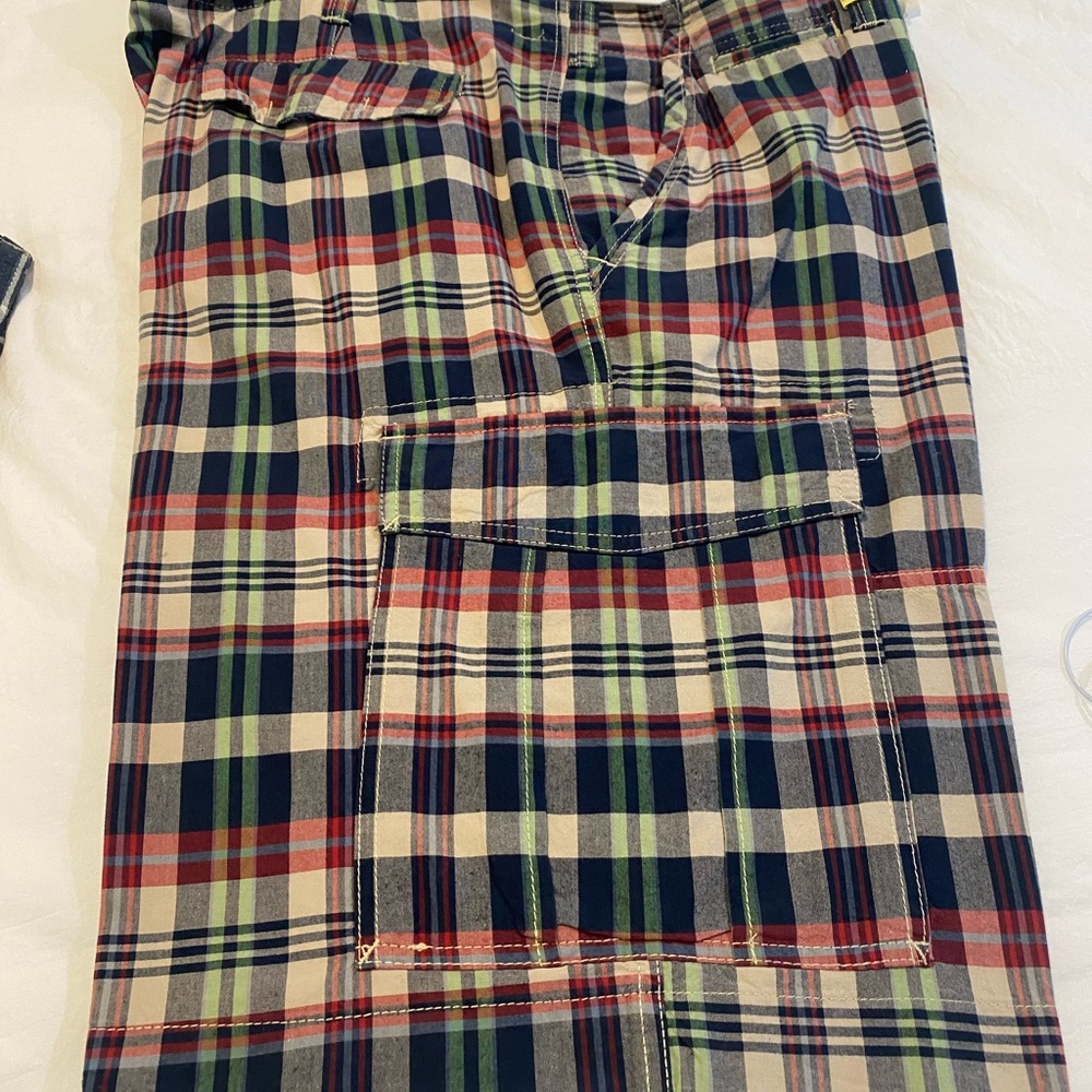 Nautica Men's Plaid Cargo Shorts - Red, Green, Blue